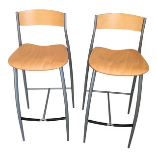 "Baba" Style Bar Stools - A Pair For Sale