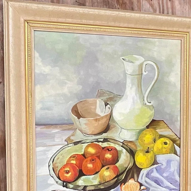 Vintage Realist Still Life Signed Original Oil Painting For Sale - Image 12 of 13