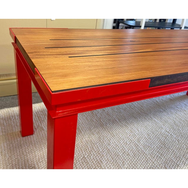 "Girder Dining Table" Mahogany Wenge Steel Table by Ben Schmitt For Sale - Image 4 of 6