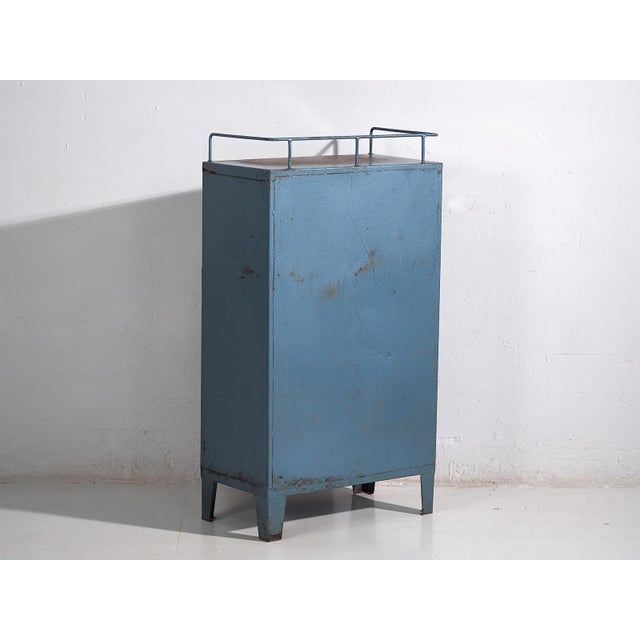 Vintage Metal Workshop Cabinet, 1950 For Sale - Image 10 of 11