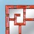 Chinoiserie Faux Bamboo Greek Key Red and Gold Mirror For Sale - Image 3 of 4