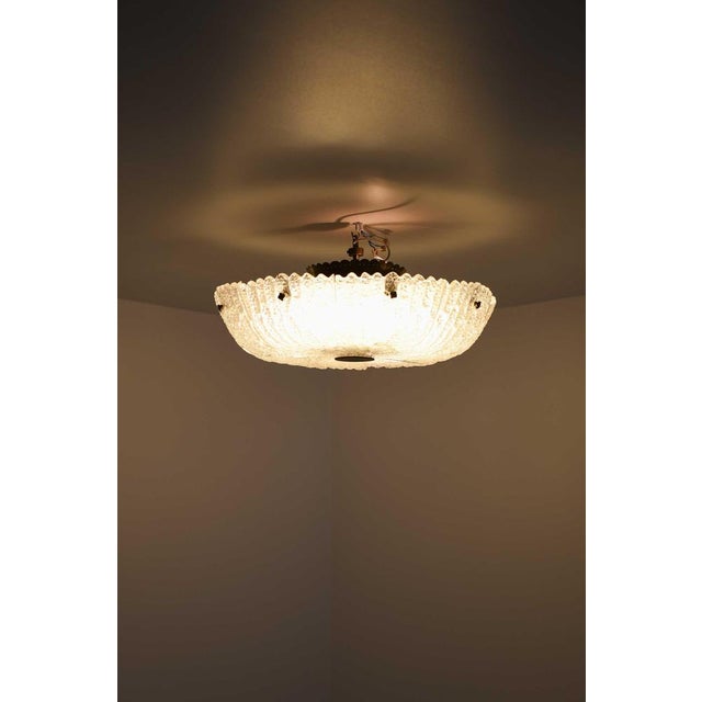 Gold Scandinavian Modern Ceiling Lamp in Brass and Glass attributed to Carl Fagerlund, 1960s For Sale - Image 8 of 9