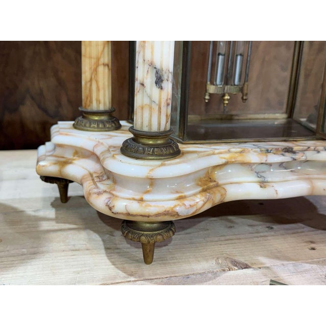 Metal 19th Century Louis XVI Portico Clock in Marble and Bronze with Its Covered Vases, 1890s, Set of 3 For Sale - Image 7 of 18