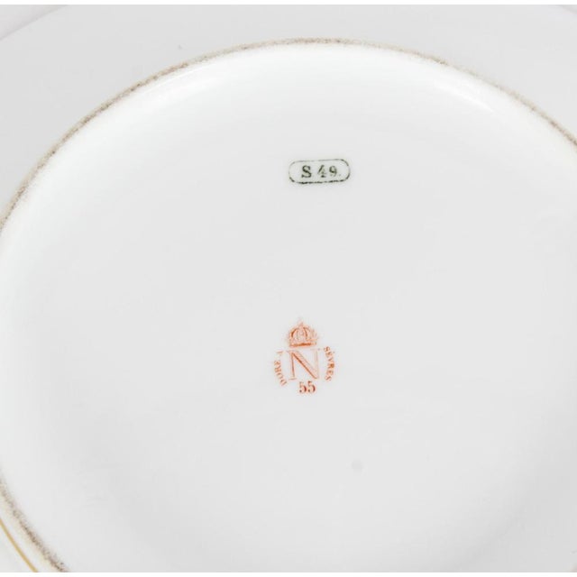 19th Century Emperor Napoleon III Sevres Porcelain Cup Saucer & Sugar Bowl, Set of 3 For Sale - Image 12 of 18