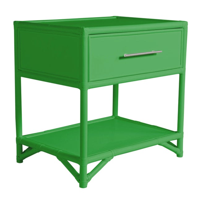 Contemporary Olympia One-Drawer Nightstand in Bright Green For Sale - Image 3 of 6