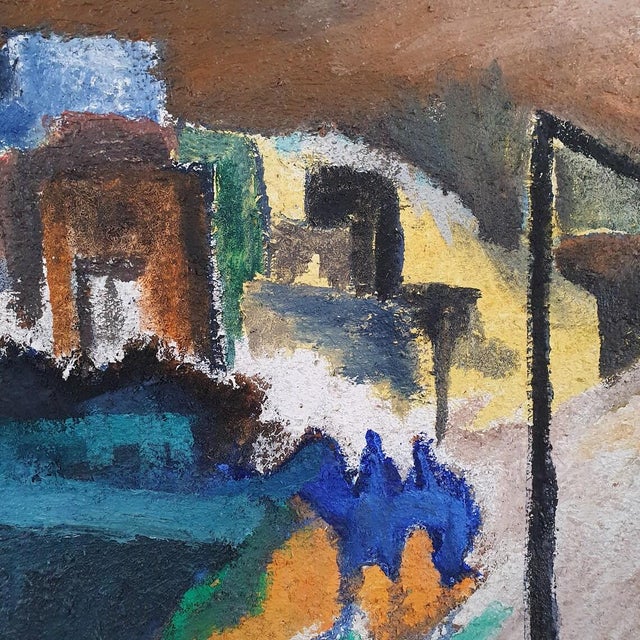 Carl Lennart Wikström, Abstract City Landscape, 1970s, Oil on Panel For Sale - Image 8 of 18