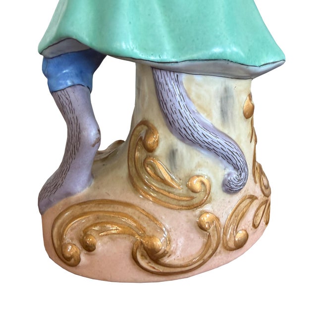 Pair of Vintage Hand-Painted Porcelain Singerie Monkey Musician Figurines For Sale - Image 9 of 10