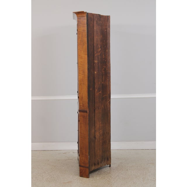 American Early 17th C. Tiger Maple Corner China Cabinet For Sale - Image 13 of 14