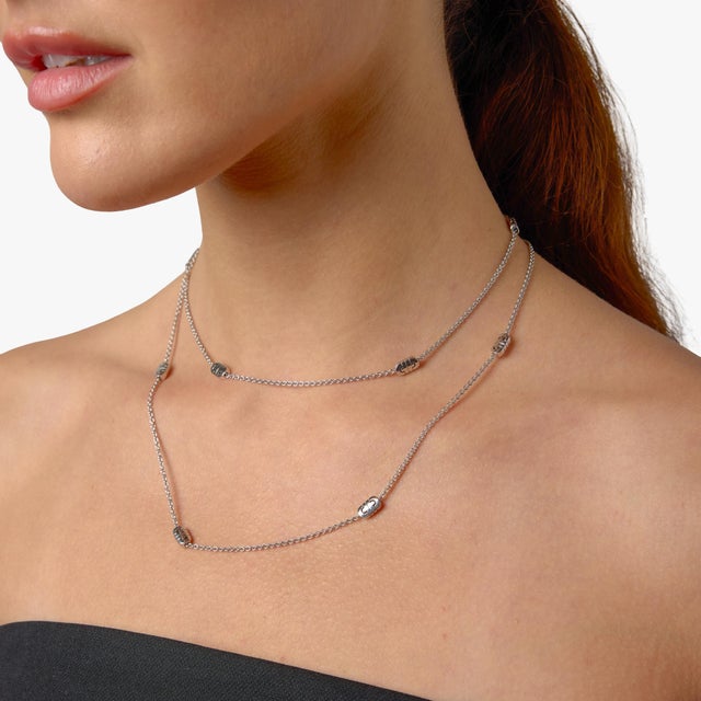 1990s 1990s Bvlgari 18k White Gold Parentesi Chain Necklace For Sale - Image 5 of 7