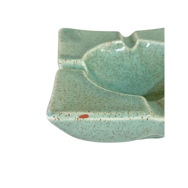 Pair of Mid 20th Century Speckled Green Ceramic Ashtrays or Catchalls For Sale - Image 4 of 8