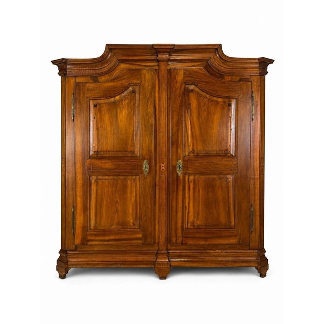 Louis XVI Walnut Armoire with Fine Marquetry For Sale - Image 5 of 8