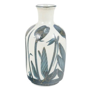 Stoneware Vase with Floral Decoration by Carl-Harry Stålhane for Designhuset, 1970s For Sale