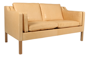 Vintage Two-Seat Sofa in Sahara Vacona Leather by Børge Mogensen, 1960s