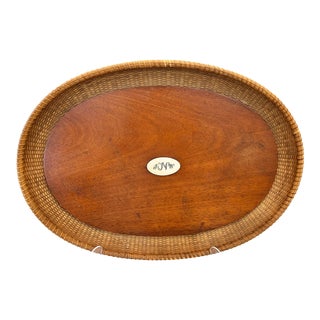 Susan Chase Ottison Nantucket Tray With Inlaid Scrimshaw Monogram For Sale