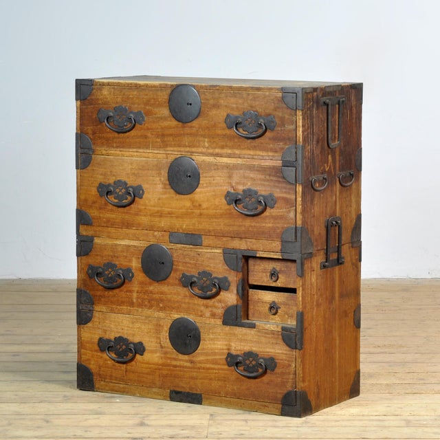 Japanese Tansu Chest of Drawers, 1870s For Sale - Image 9 of 14