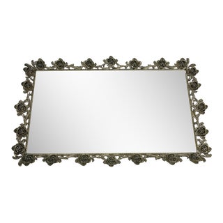 1950s Hollywood Regency Gilded Brass Vanity Mirror Tray For Sale