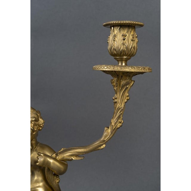 Napoleon III Candelabra with Babies, 19th Century, Set of 2 For Sale - Image 6 of 10