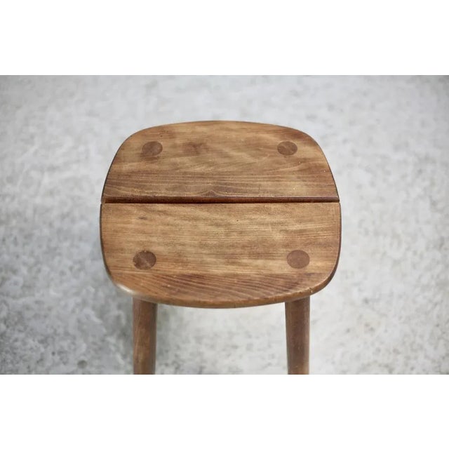 Wood Stool by Pierre Gautier Delaye, France, 1960s For Sale - Image 3 of 9