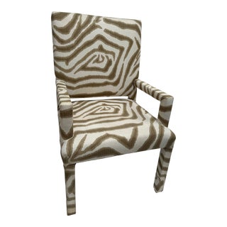 Contemporary Parsons Upholstered Arm Chair For Sale
