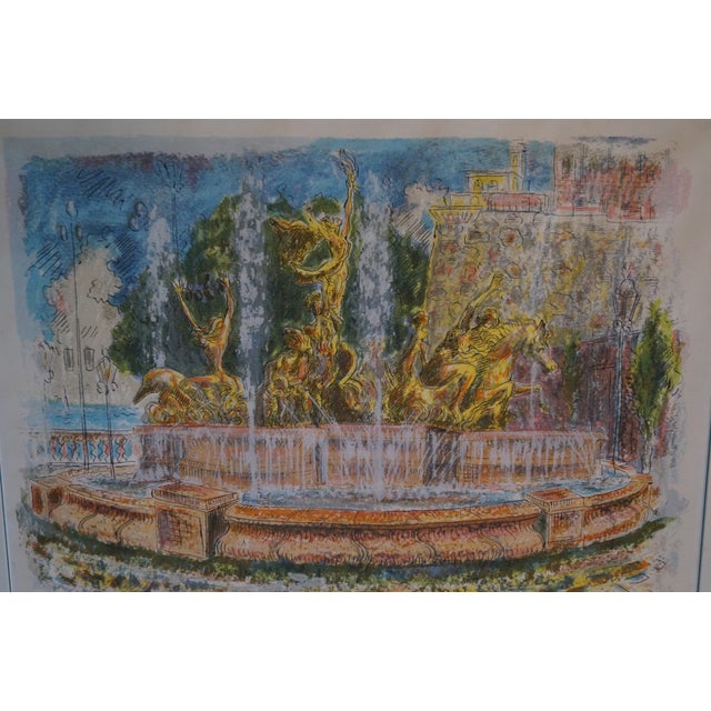 1990s 1990s Carmelo Sobrino Signed Numbered Versailles Fountain Serigraph For Sale - Image 5 of 9