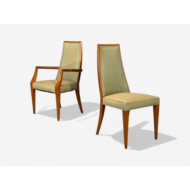 1970s Grosfeld House, Six Dining Chairs, Walnut, Fabric, Usa, 1970s For Sale - Image 5 of 15