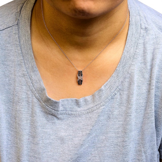 10K Rose Gold 1/4 Cttw White and Chocolate Brown Diamond Infinity Twist Pendant Necklace (I-J Color, I1-I2 Clarity) For Sale - Image 4 of 5