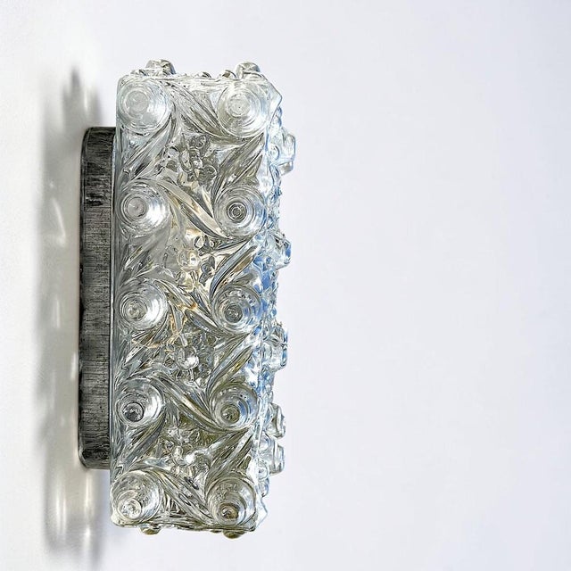 Rectangular Clear Bubble Glass Wall Light, 1970s For Sale - Image 6 of 12