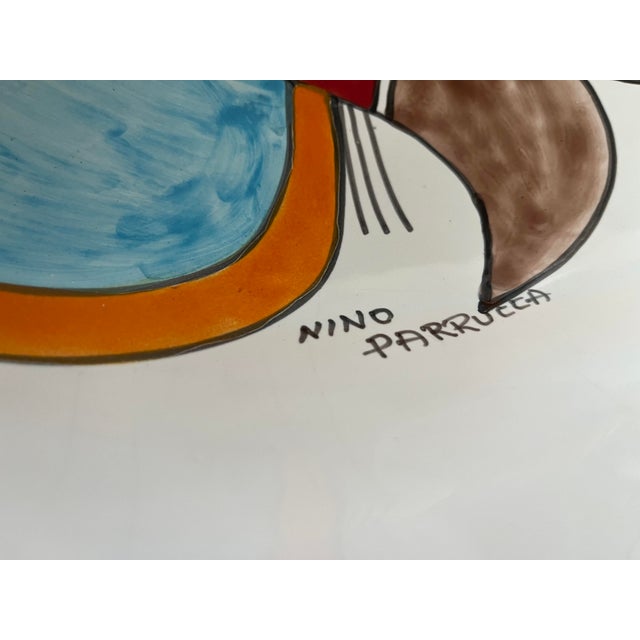 Boho Chic Large Ceramic Fish Bowl by Nino Parrucca Signed and Numbered. Circa 1990s For Sale - Image 3 of 12