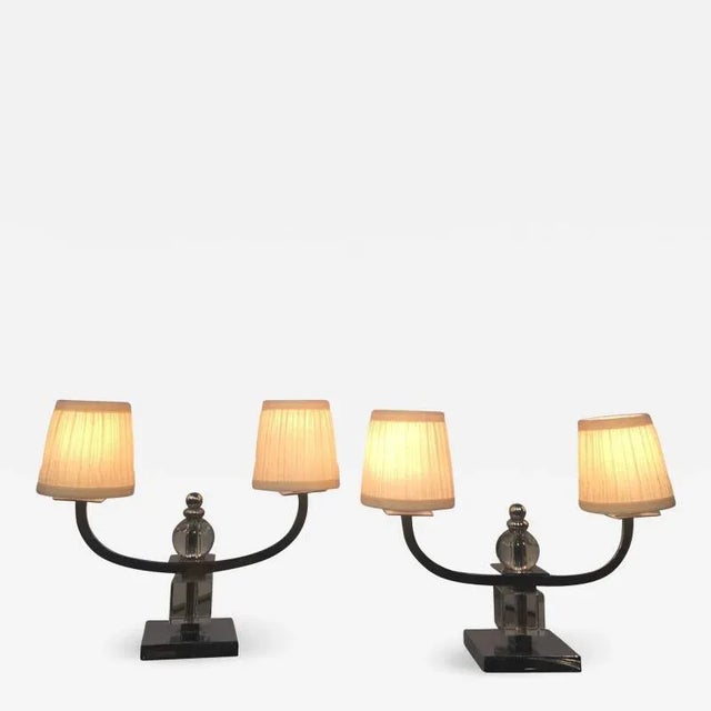 French Art Deco Lamps Attributed to Jacques Adnet - a Pair For Sale - Image 12 of 12