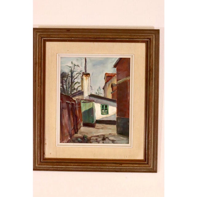 Carl Oskar Larsson, Yard View, 1958, Oil on Panel, Framed For Sale - Image 11 of 11