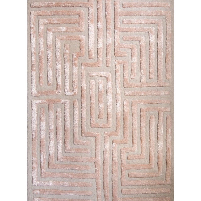 Knossos Hand-Tufted Maze Rug, Peony Pink, 8x10 For Sale - Image 4 of 6