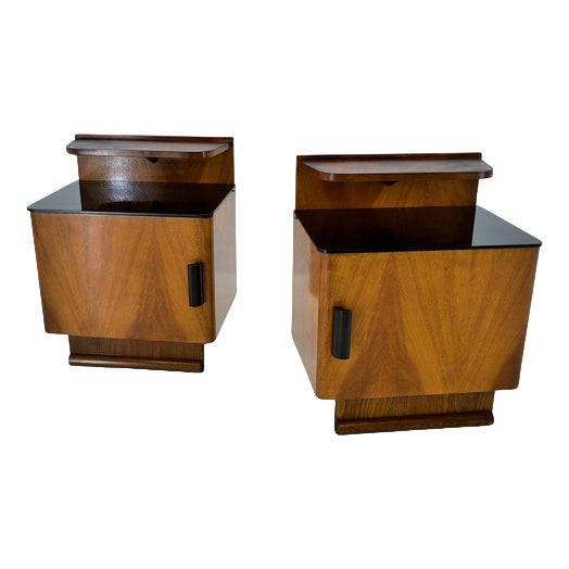 Bedside Tables attributed to Jindřich Halabala, Czechoslovakia, 1940s, Set of 2 For Sale