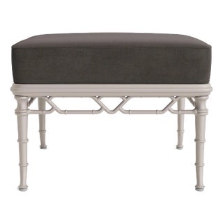 Brown Jordan Calcutta Ottoman, Dove frame with Fusion Charcoal fabric For Sale