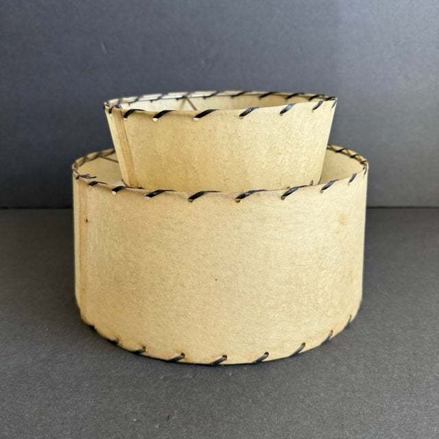 Mid Century Modern Fiberglass Lampshade Two Tier 1950s Vintage Petite 6.25" Tall An adorable vintage lampshade, perfect...