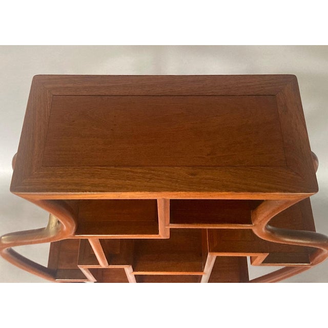 I was thrilled when I came upon this gorgeous, sculptural etagere! The wood, which has been cleaned and restored, has a...