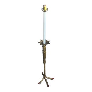 Vintage Brass Ostrich Leg Piano Floor Lamp For Sale