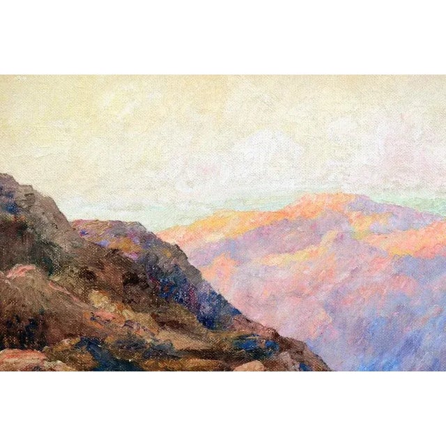 Impressionist Cyrus Bates Currier Distant Canyon Landscape Painting Circa 1925 For Sale - Image 3 of 8