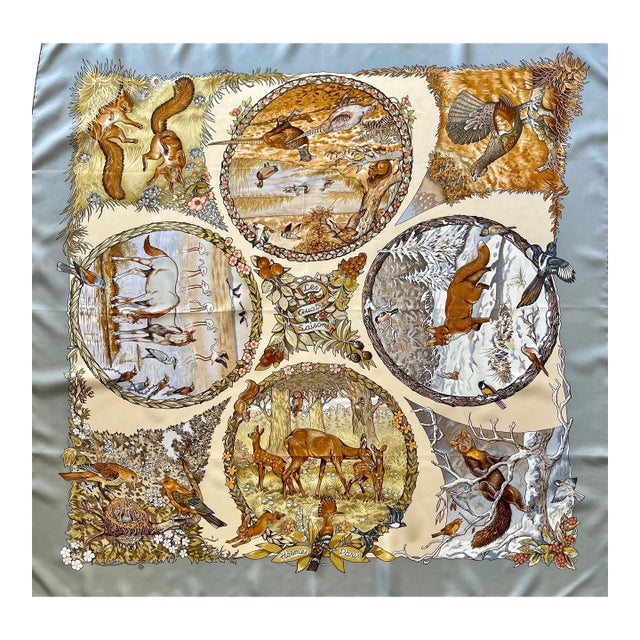 Hermès « Les Quatre Saisons » Silk Scarf 1994 For Sale