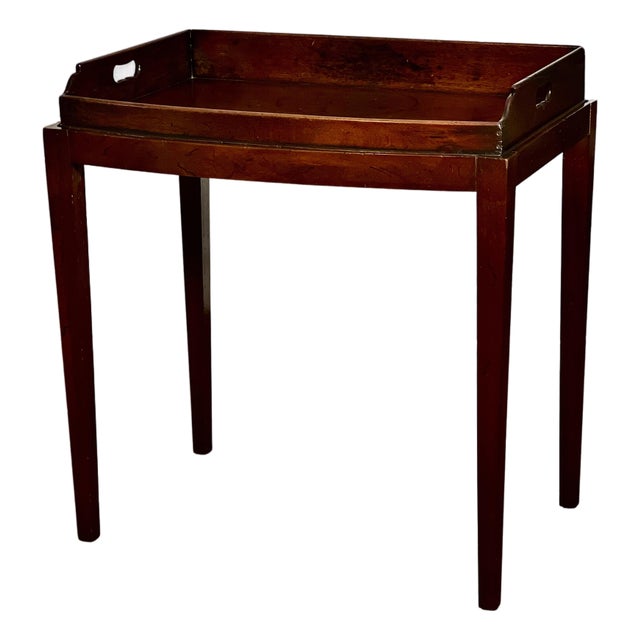 19th Century English Mahogany Butler Serving Tray on Stand For Sale