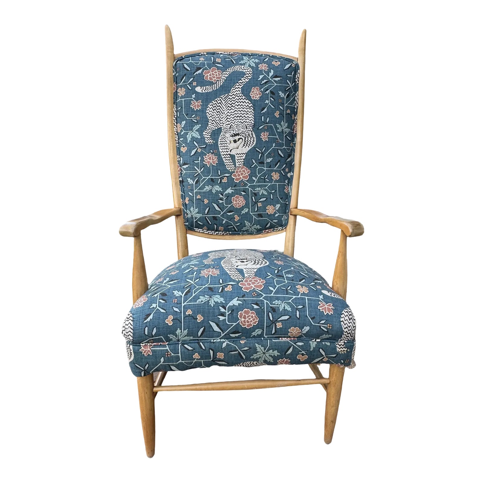 Mid Century Maxwell Royal High Back Upholstered Chair | Chairish