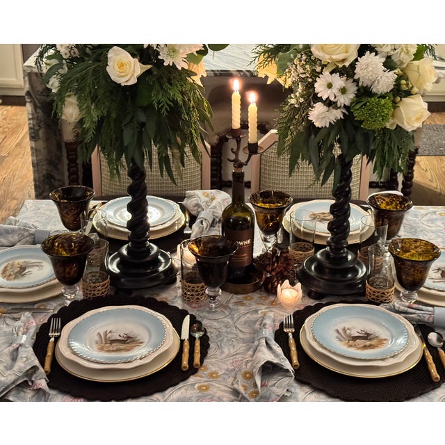 Vintage Tortoiseshell Print Glass Goblets - Set of 8 For Sale - Image 14 of 15