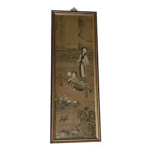 Framed Antique Late 18th Early 19th Century Chinese Gouache and Ink on Paper