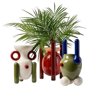 Set of 3 Contemporary Decor Glazed Ceramic Explorer Vase Collection