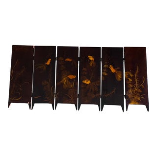 1920s Fab Chinese Chinoiserie Gold Koi Fish Table Screen For Sale