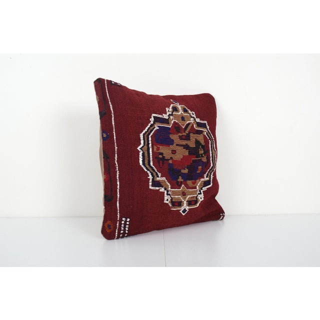Mid-Century Modern Turkish Kilim Pillow Cover For Sale - Image 3 of 4