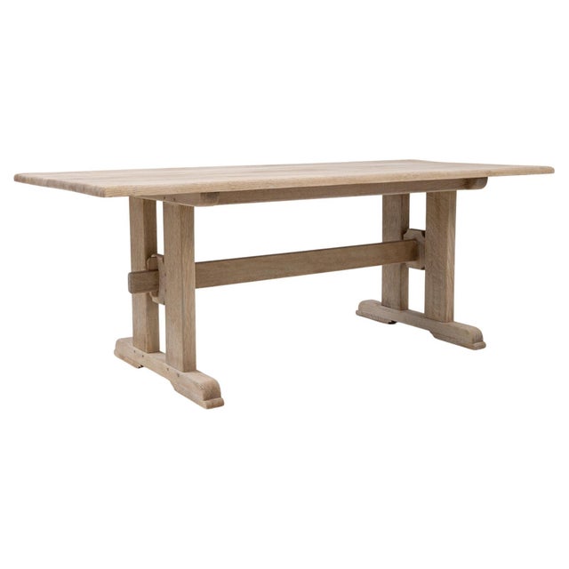 20th Century French Oak Trestle Dining Table For Sale - Image 15 of 18