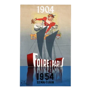 1954 French Exhibition Poster, Foire De Paris (Paris Fair)