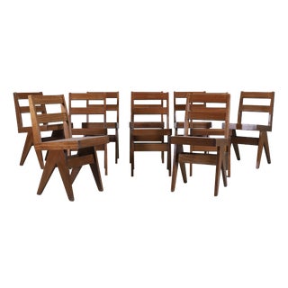 Teak Dining Chairs, France, 1960s, Set of 10 For Sale