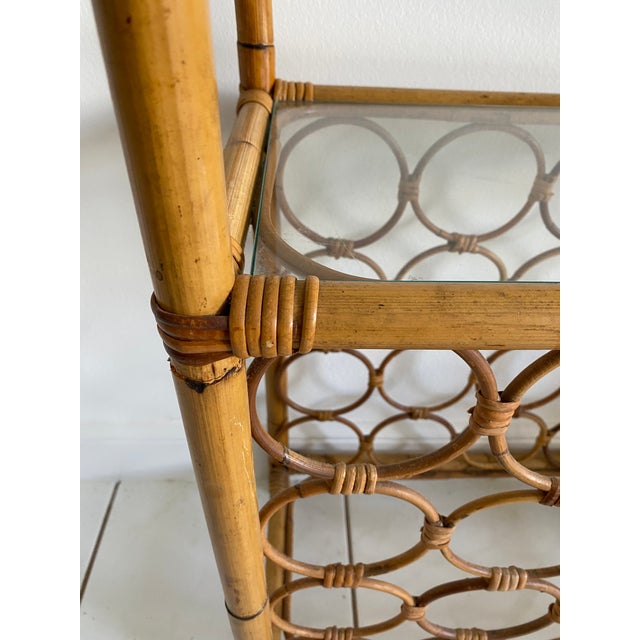 Mid 20th Century Rattan Shelving Unit With Wine Rack For Sale - Image 10 of 11