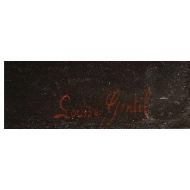 A striking 19th-century French School oil on canvas depicting a classical huntress poised within a shadowed woodland...